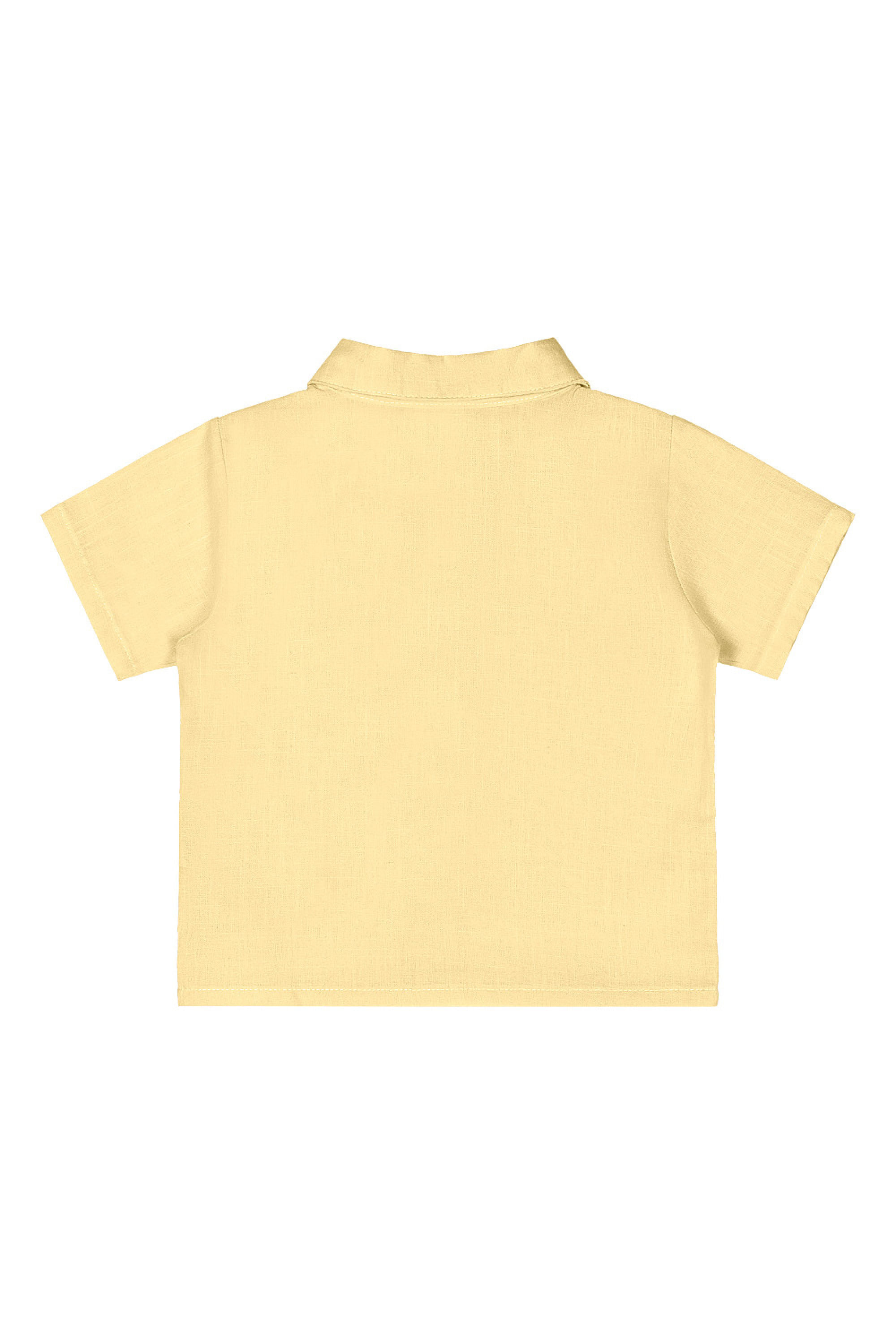 Conjunto Bebê Menino Camisa Algodão e Bermuda Sarjada (Amarelo) Quimby - Imagem 35